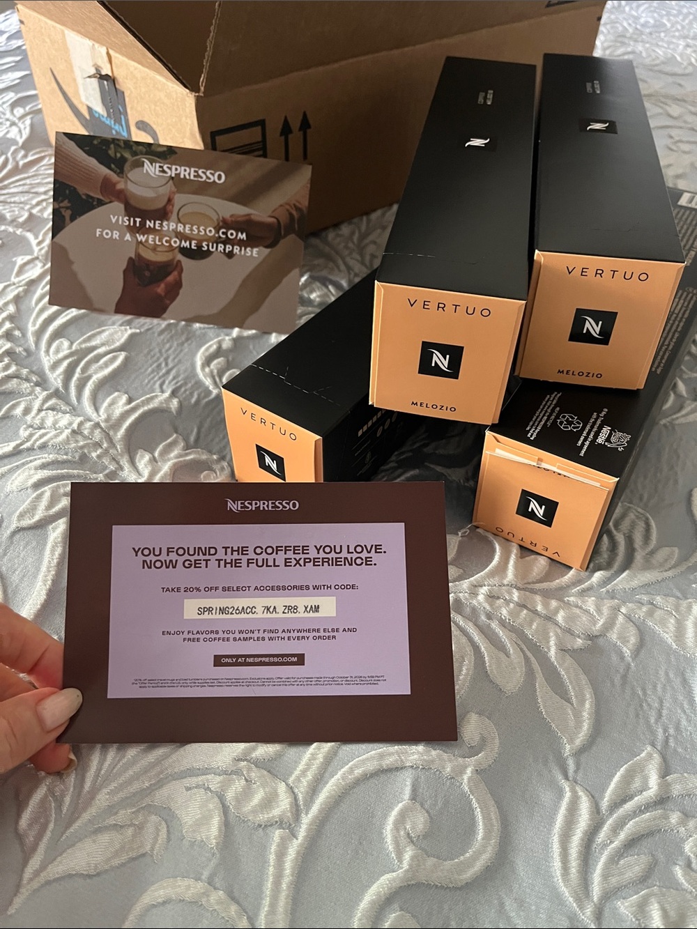 Nespresso Coffee Pods Melozio- 4 new boxes of 12 pods